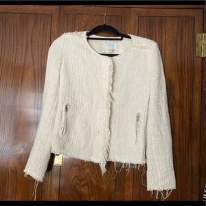 IRO Distressed BoHo Cotton Tweed Jacket